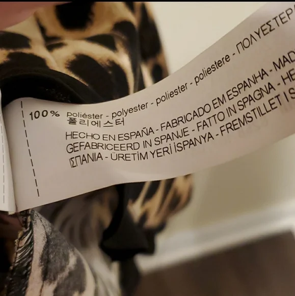 Zara Ruffled Print Leopard Print Top - Picture 8 of 11